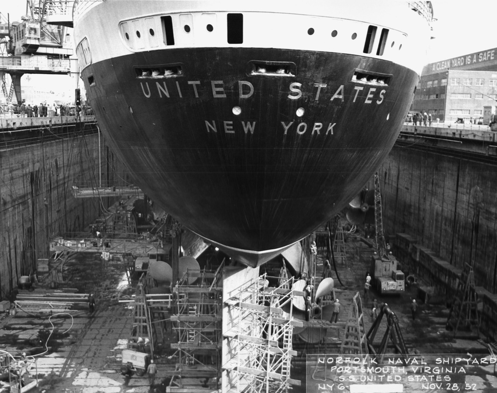 Our Yard History: Docking the Liner SS United States