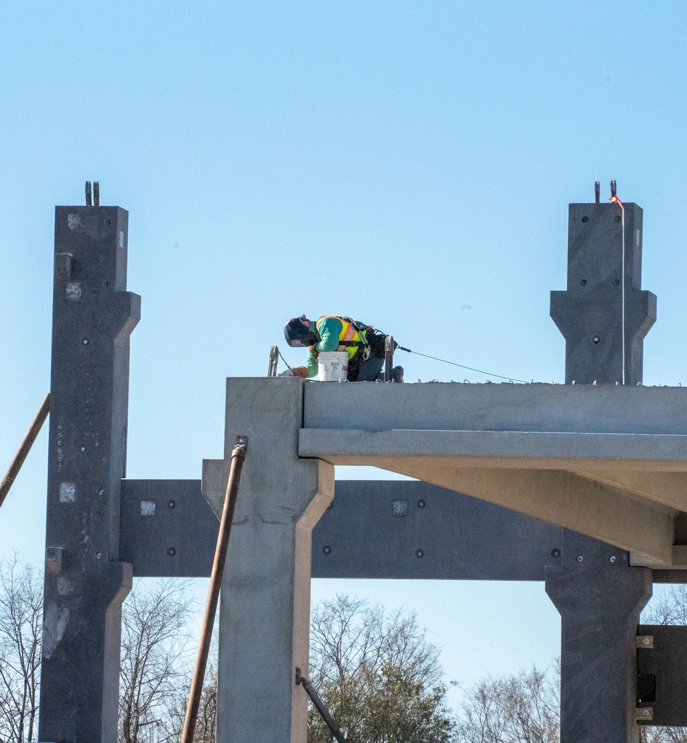 Construction work continues at the site of the Louisville VA Medical Center Nov. 21, 2022.