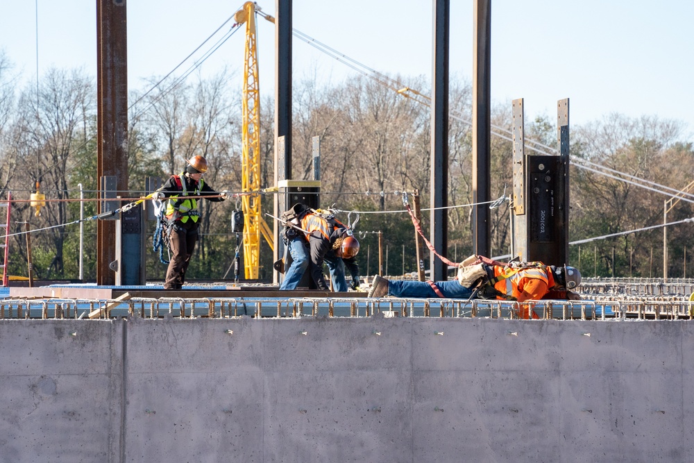 Construction work continues at the site of the Louisville VA Medical Center Nov. 21, 2022.