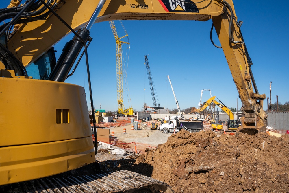 Construction work continues at the site of the Louisville VA Medical Center Nov. 21, 2022.