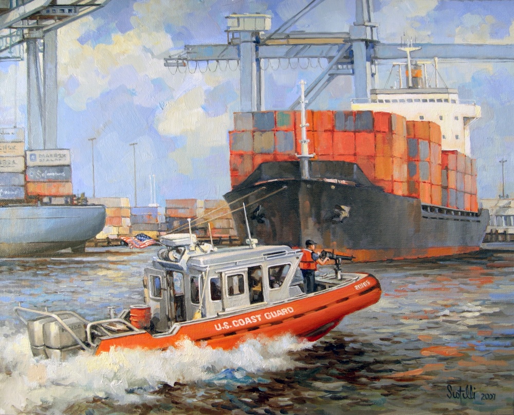 US Coast Guard Art Program 2008 Collection, Ob ID # 200822, &quot;Homeland security,&quot; Dino Sistilli (22 of 25)
