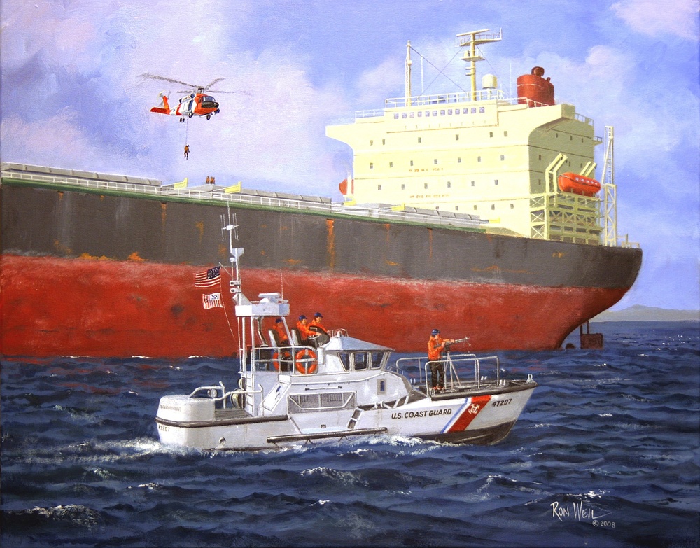 US Coast Guard Art Program 2008 Collection, Ob ID # 200825, &quot;Guardians of the Columbia,&quot; Ron Weil (25 of 25)