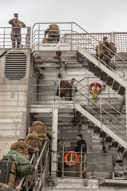 II MEF Marines From North Carolina board USNS Trenton in the Mediterranean Sea