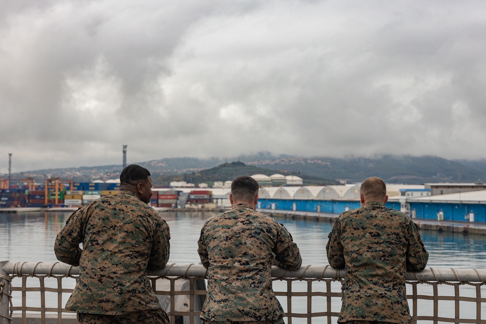 II MEF Marines From North Carolina board USNS Trenton in the Mediterranean Sea