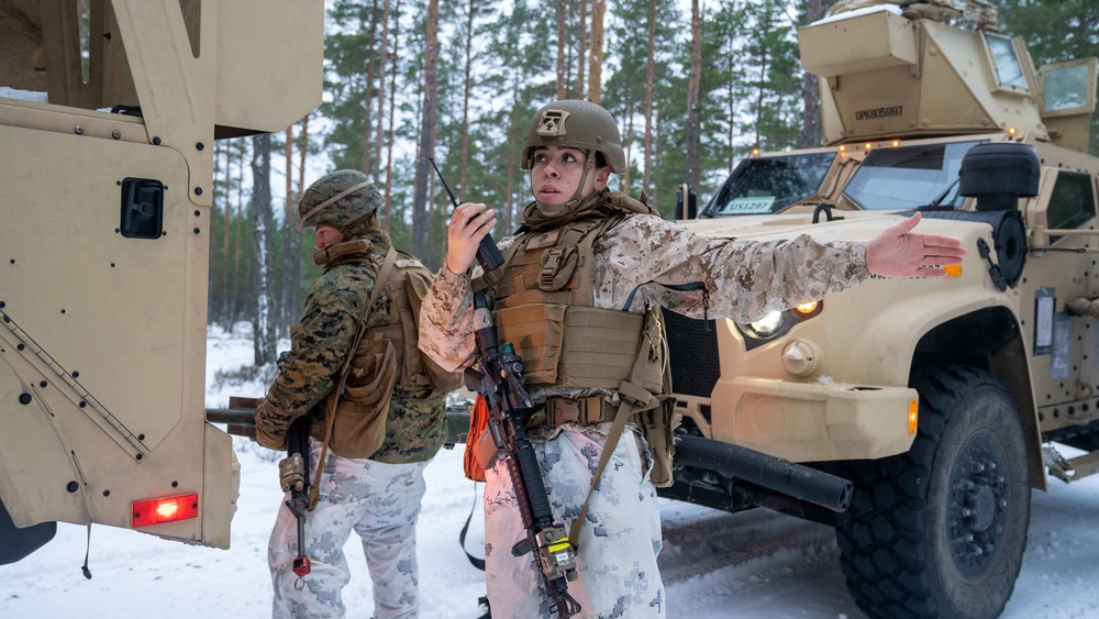 U.S. Marines with Combat Logistics Battalion 6 Conduct IED Lanes During Exercise Freezing Winds 22