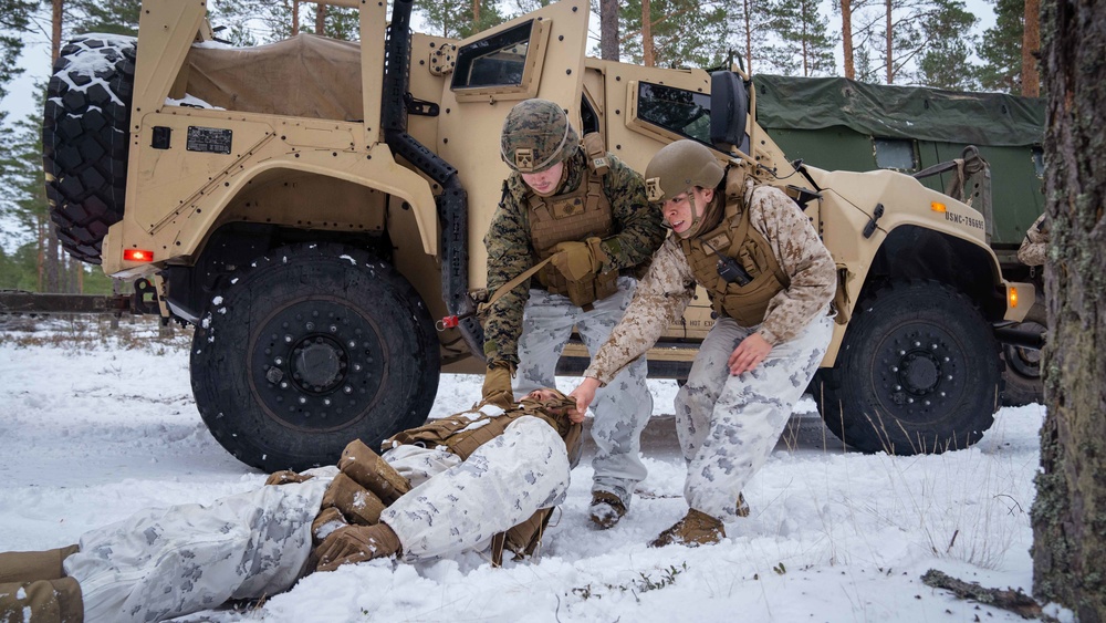 U.S. Marines with Combat Logistics Battalion 6 Conduct IED Lanes During Exercise Freezing Winds 22