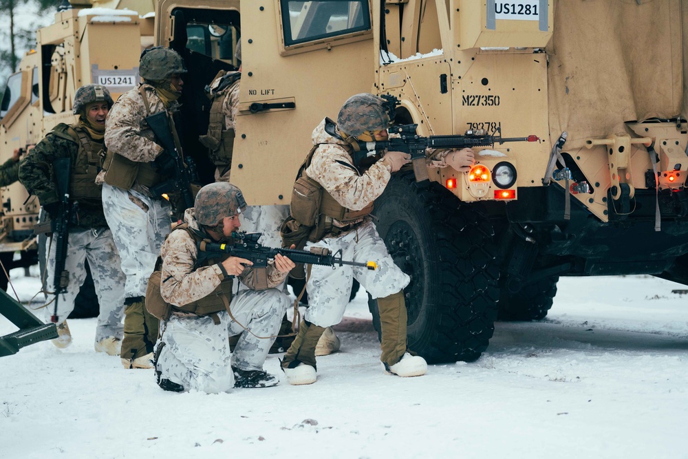 U.S. Marines with Combat Logistics Battalion 6 Conduct IED Lanes During Exercise Freezing Winds 22