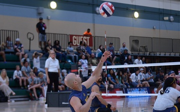 AD3 (Ret.) Kenneth 'Rod' Rodriguez in sitting volleyball at the 2022 DoD Warrior Games