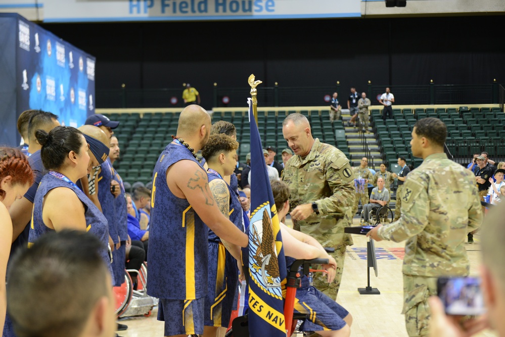 MA3 Bernice 'Bea' Sanchez Arce receives a medal during the 2022 Warrior Games