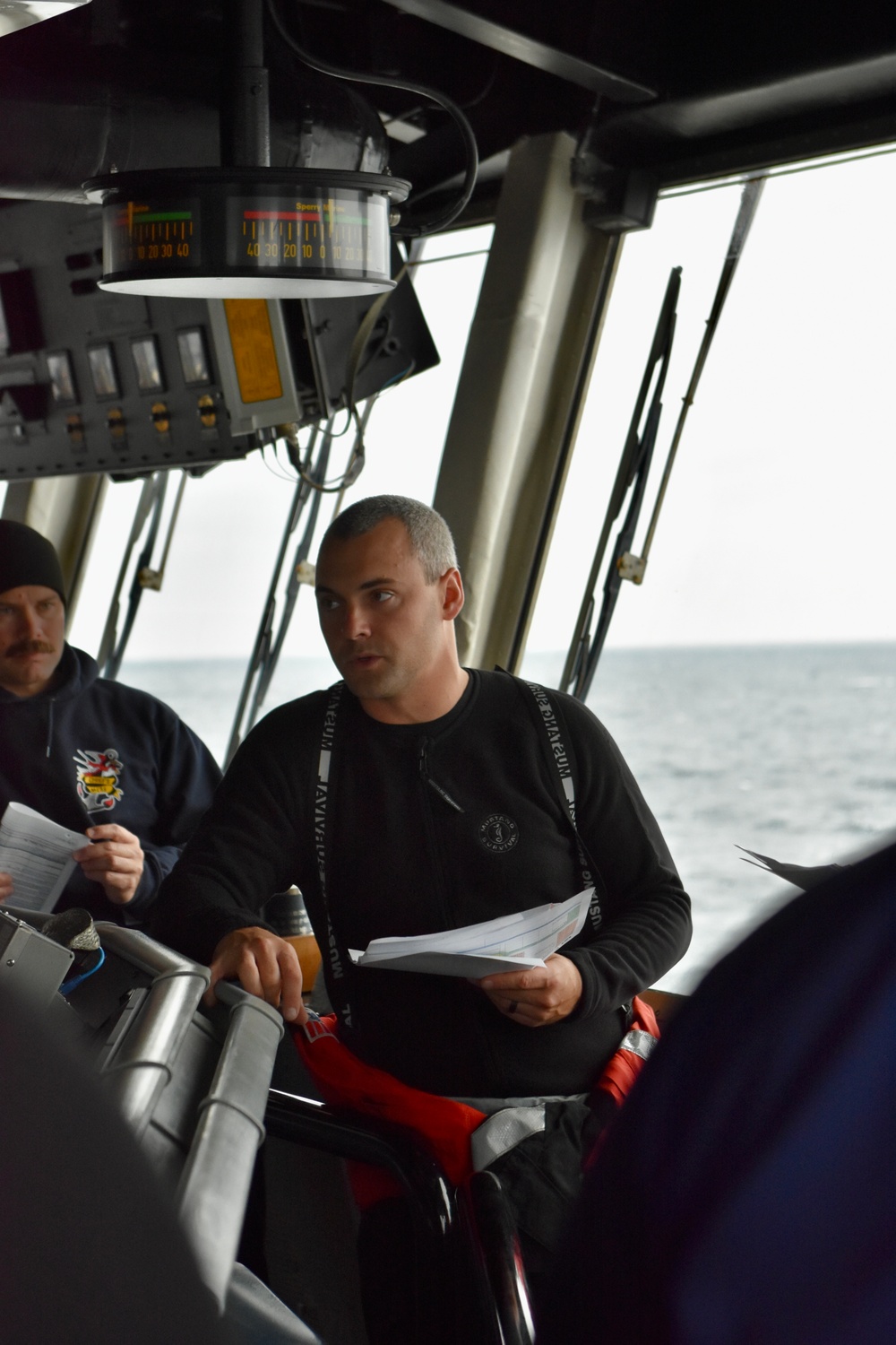 USCGC Hamilton personnel conduct small boat pursuit training while operating in the Baltic Sea