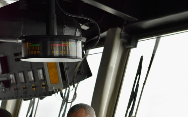 USCGC Hamilton personnel conduct small boat pursuit training while operating in the Baltic Sea
