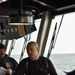 USCGC Hamilton personnel conduct small boat pursuit training while operating in the Baltic Sea