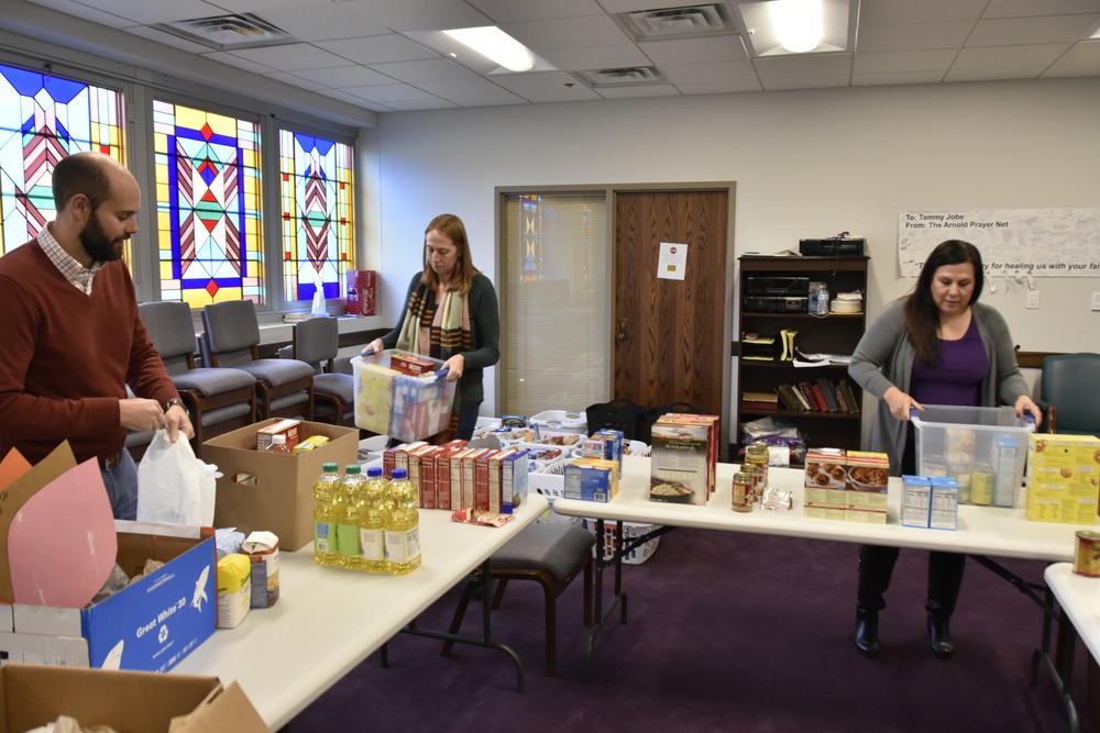 Junior Force Council Booster Club collects 82 food baskets for local families