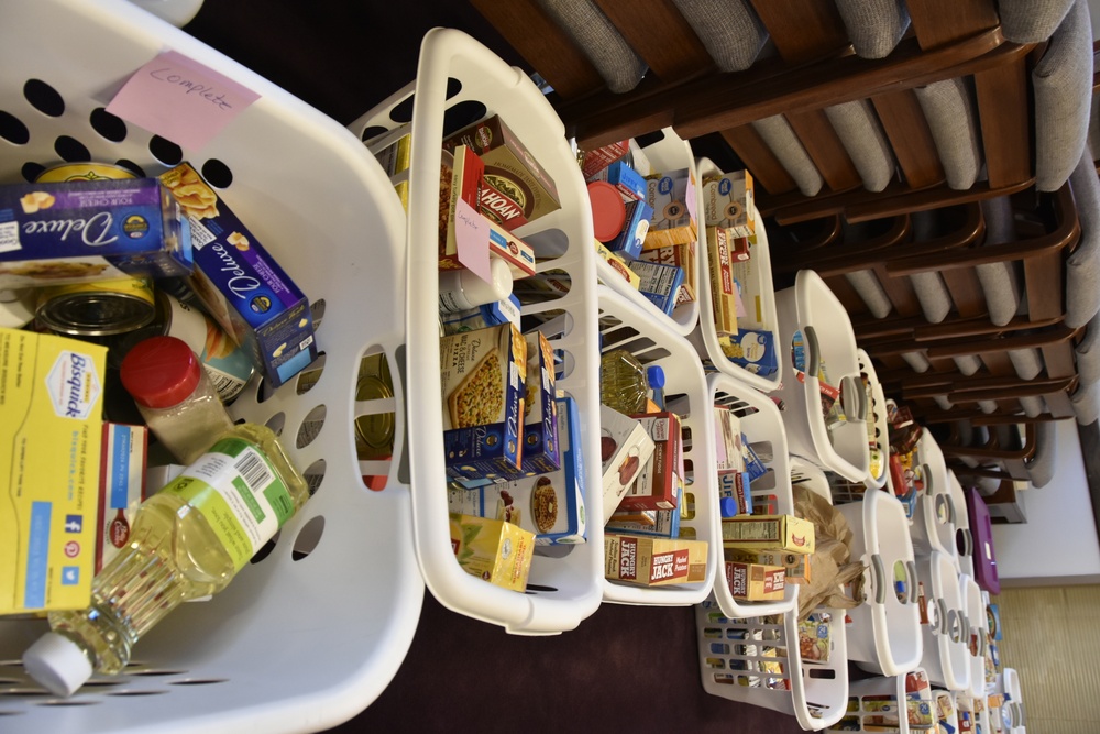 Junior Force Council Booster Club collects 82 food baskets for local families