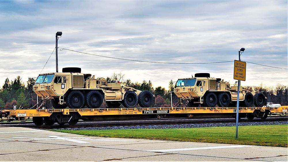 411th Engineer Company equipment deployment by rail movement at Fort McCoy