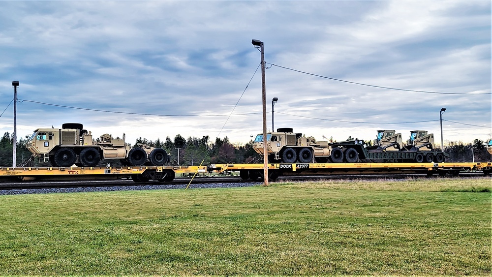 411th Engineer Company equipment deployment by rail movement at Fort McCoy