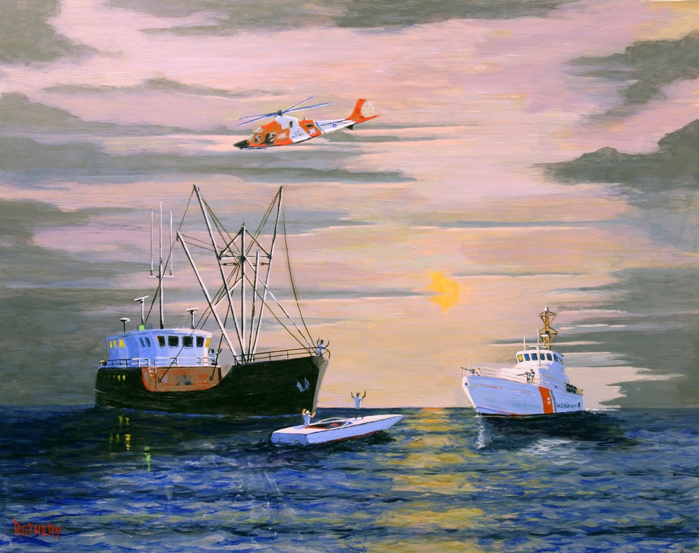 US Coast Guard Art Program 2005 Collection, Ob ID # 200531, "Caught," George Rothery (31 of 31)