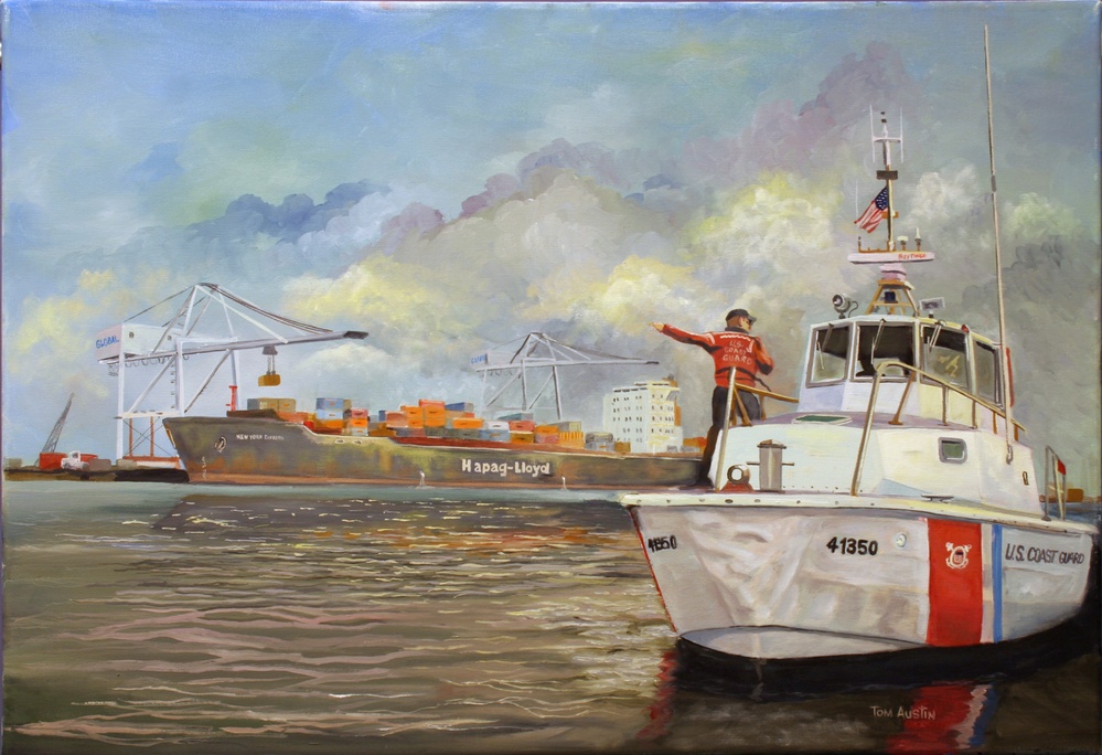 US Coast Guard Art Program 2005 Collection. Ob ID # 200501, &quot;Suspicious cargo,&quot; Tom Austin (1 of 31)