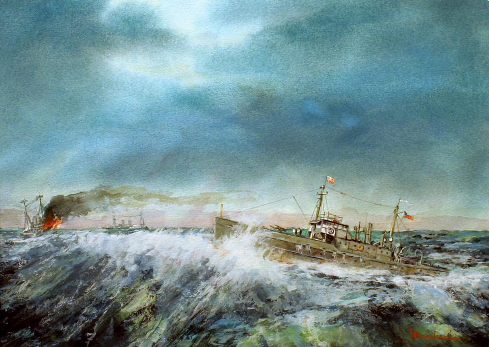 US Coast Guard Art Program 2005 Collection, Ob ID # 200503, &quot;The fate of  Cutters Jackson and Bedloe,&quot; Louis Barberis (3 of 31)