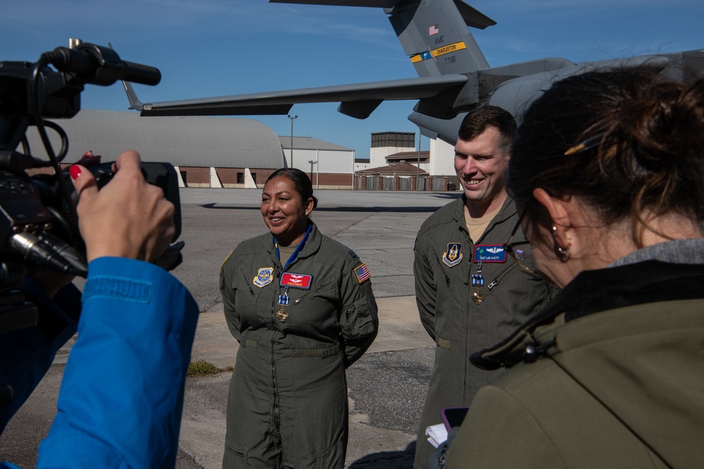 Distinguished Flying Cross recipients, media interview