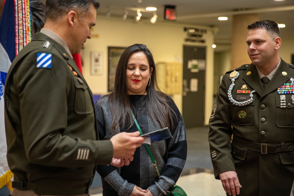 III Armored Corps commander reenlists 13th ESC Soldier