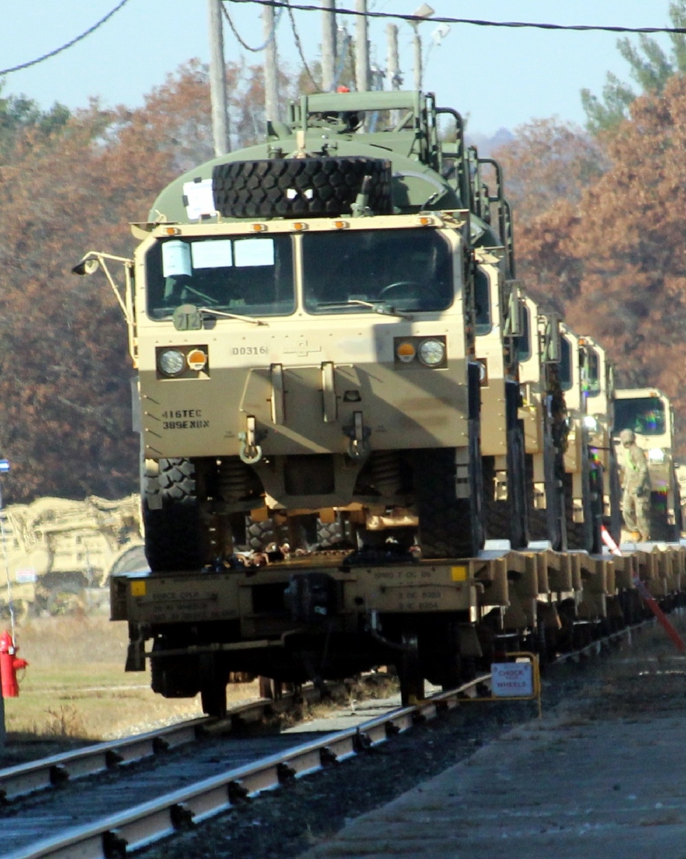 411th Engineer Company equipment deployment by rail movement at Fort McCoy
