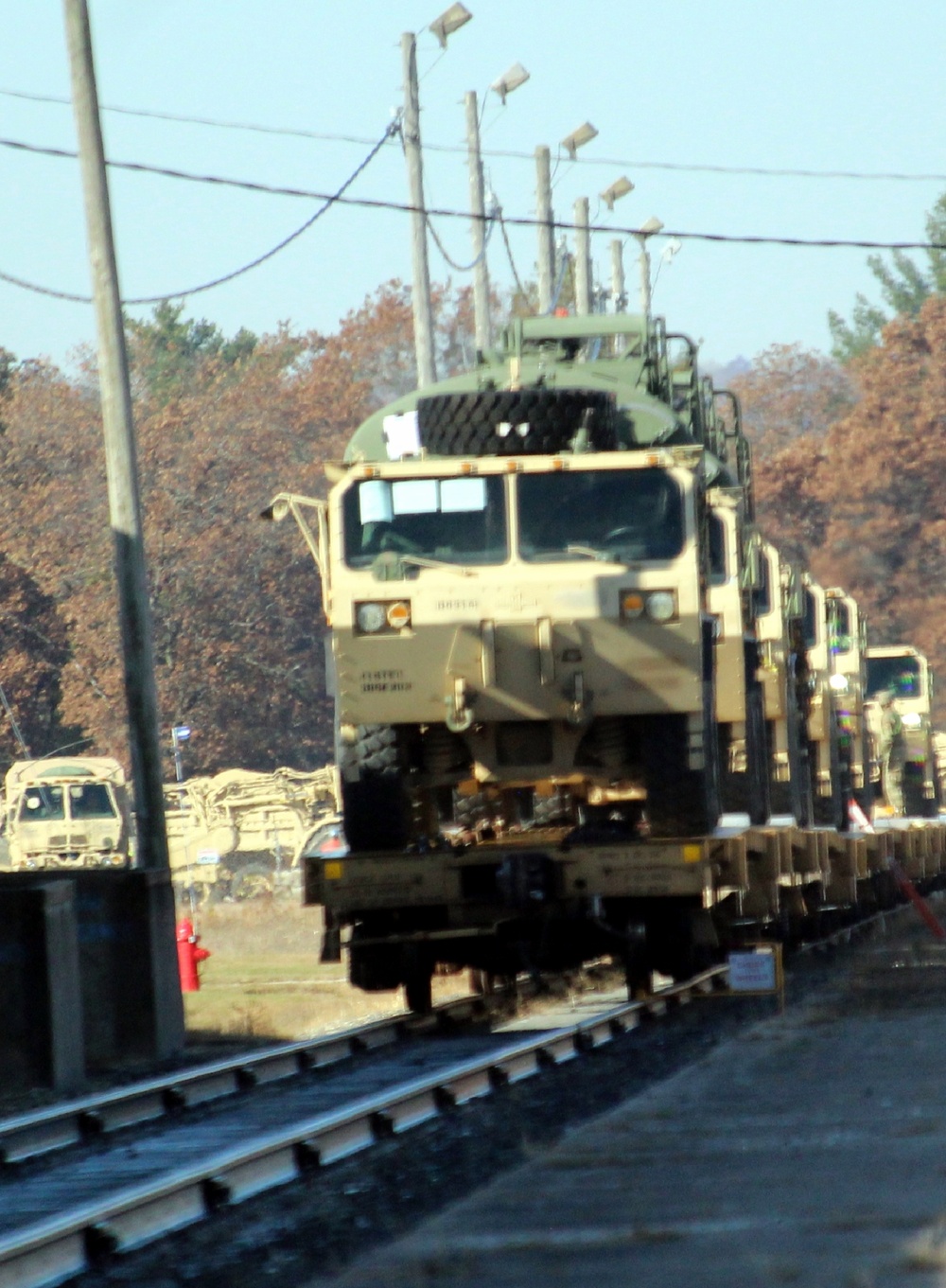 411th Engineer Company equipment deployment by rail movement at Fort McCoy