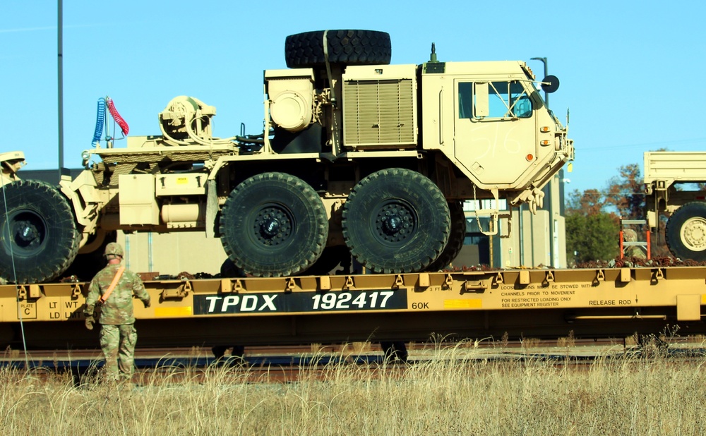 411th Engineer Company equipment deployment by rail movement at Fort McCoy