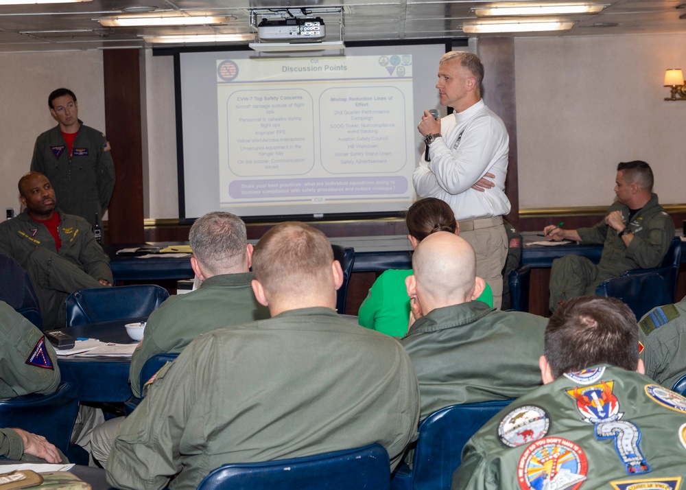 Safety Meeting aboard USS George H.W. Bush