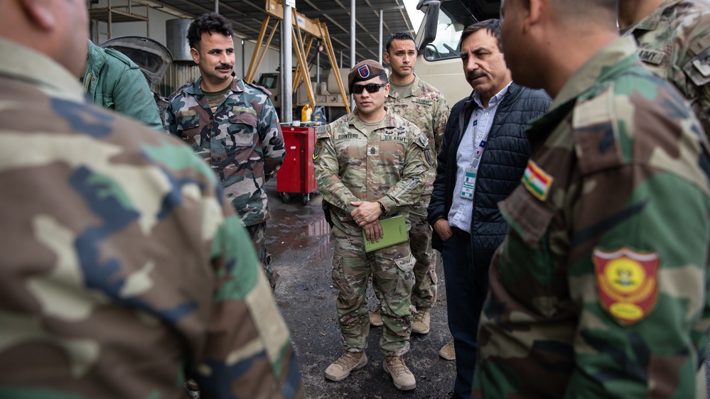 U.S. Army Security Forces Assistance Brigade - Military Advisor Group - North conduct a Key Leader Engagement with the members of Peshmerga