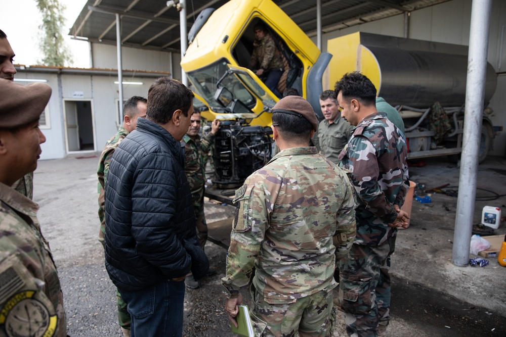 U.S. Army Security Forces Assistance Brigade - Military Advisor Group - North conduct a Key Leader Engagement with the members of Peshmerga