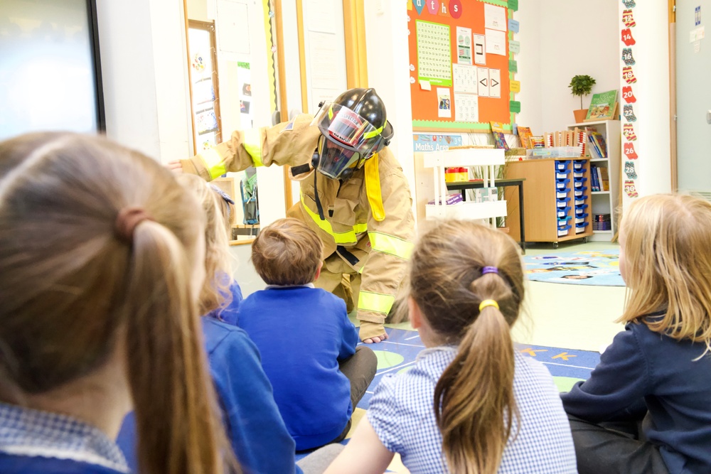 Stop, Drop, and Educate: NSA Naples Firefighter presents at Local International School