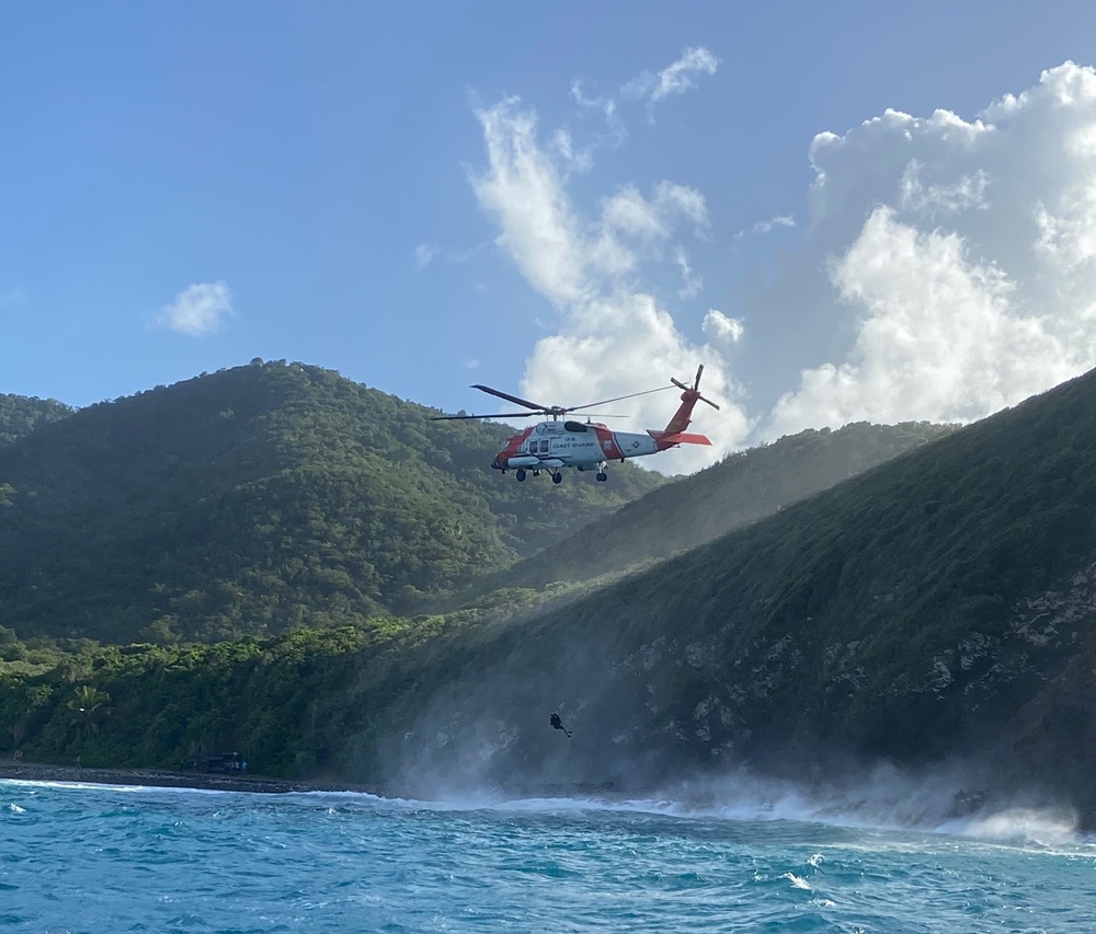 Coast Guard, St. Croix Rescue, DPNR and VIFEMS units rescue 65-year-old man from the Annaly Bay Carambola tide pools in St. Croix, U.S. Virgin Islands