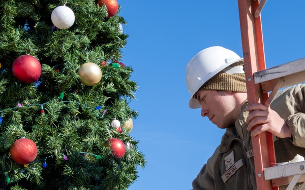 McConnell Civil Engineer squadron sets up holiday decorations