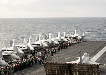 Standing NATO Maritime Group Two Commander Meets with Allied Carrier Strike Group Commanders At Sea