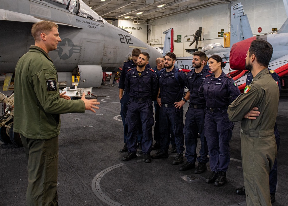 ITS Carabiniere Sailors Tours USS George H.W. Bush (CVN 77)