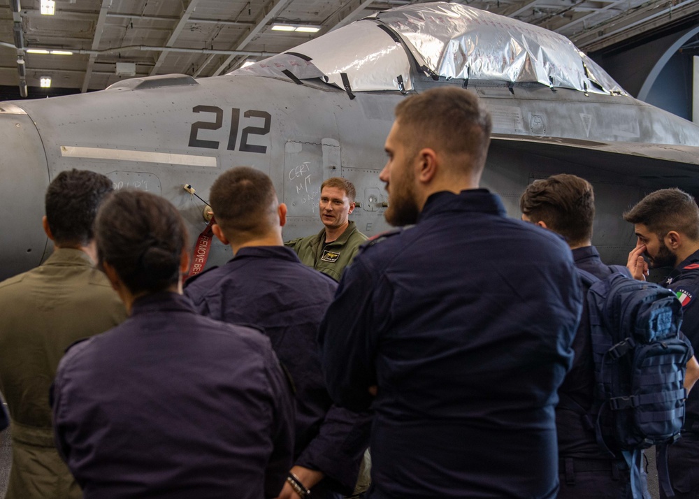 ITS Carabiniere Sailors Tours USS George H.W. Bush (CVN 77)