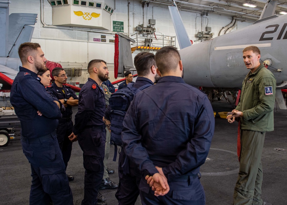 ITS Carabiniere Sailors Tours USS George H.W. Bush (CVN 77)