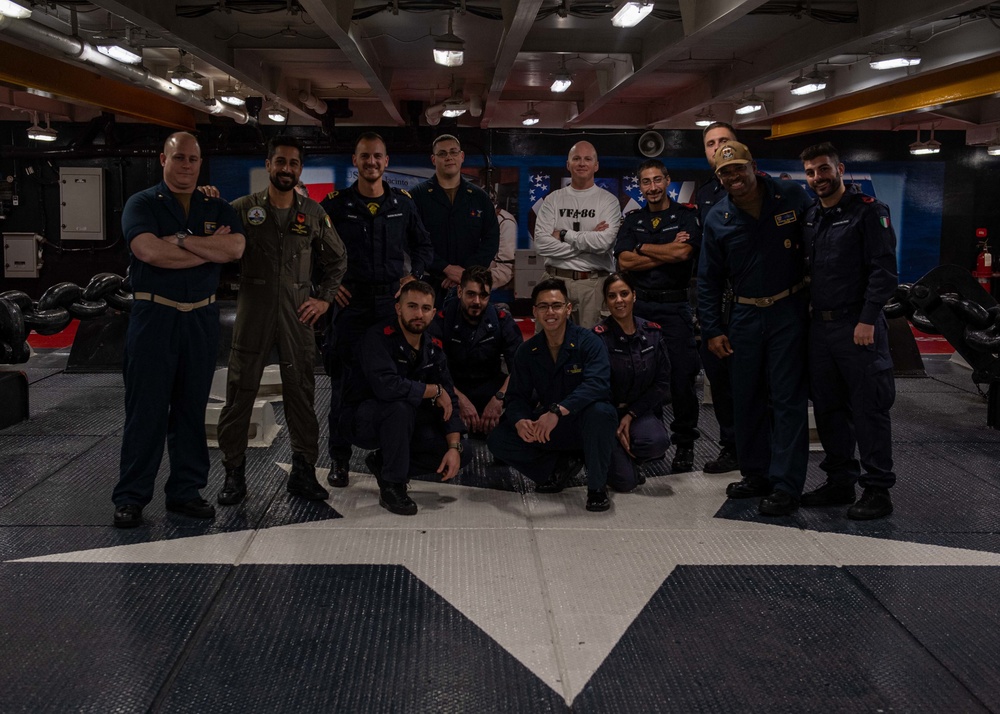 ITS Carabiniere Sailors Tours USS George H.W. Bush (CV 77)