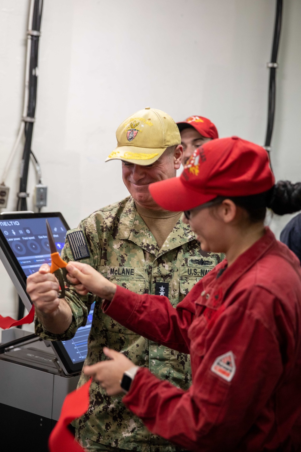 USS Bataan Hosts 3D Metal Printer Ribbon Cutting