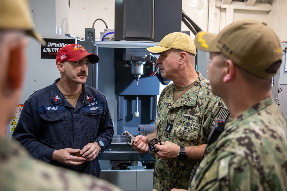 USS Bataan Hosts 3D Metal Printer Ribbon Cutting