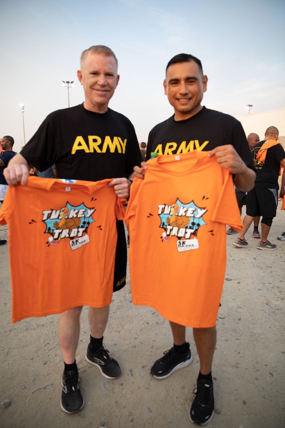 U.S. Army Central (USARCENT) Lt. Gen. Frank and Command Sgt. Maj. Garza Participate in Turkey Trot 5k Run/Walk