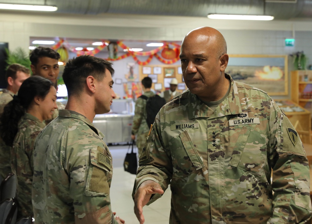 Gen. Williams visits MK Air Base for Thanksgiving