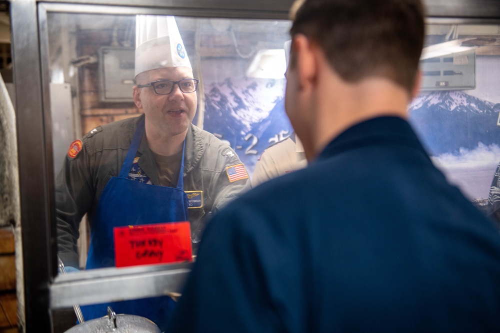 Sailors Enjoy A Thanksgiving Meal