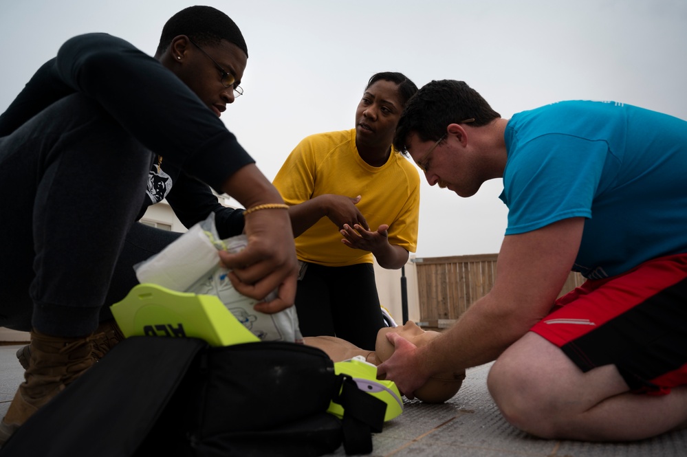 386 AEW Airmen flex life-saving skills for medical competition, increase readiness