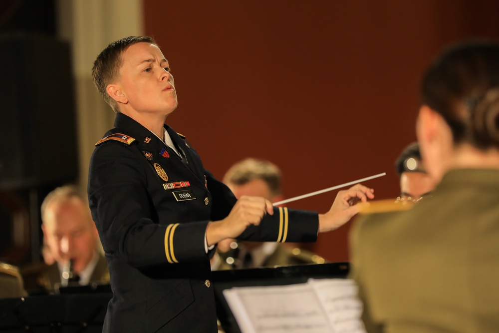 1st ID Band and Lithuanian Military Band celebrate Lithuania’s 20th anniversary of invitation to NATO