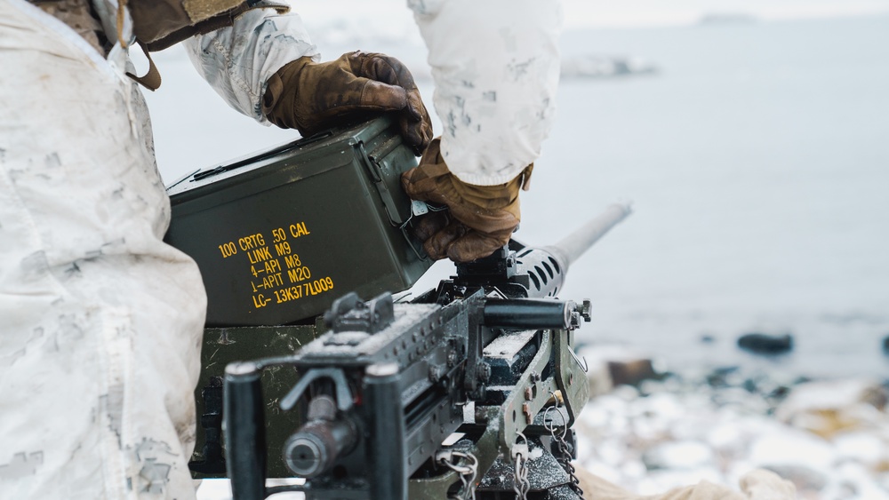 U.S. Marines with Combat Logistics Battalion 6 Conduct Machine Gun Range During Exercise Freezing Winds 22