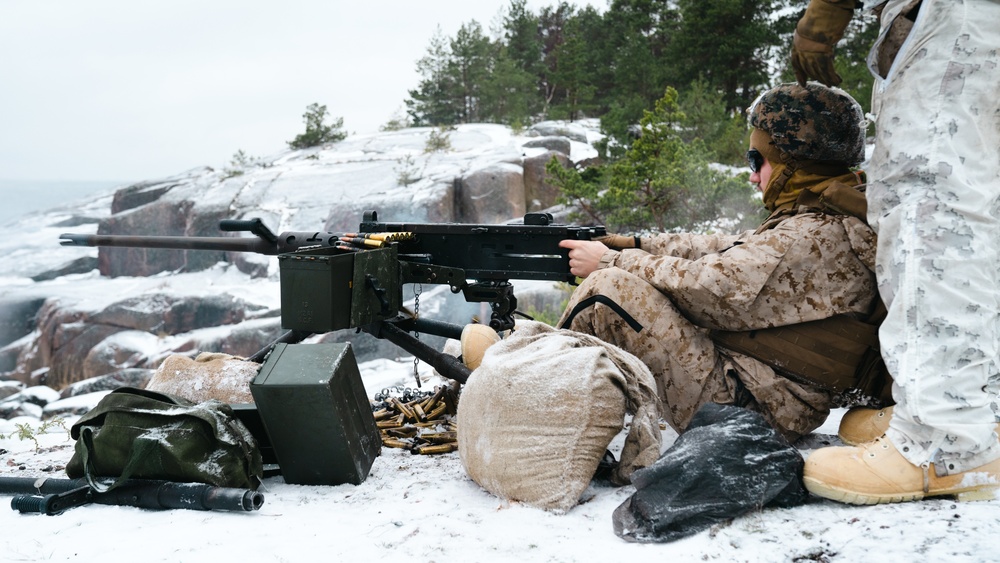 U.S. Marines with Combat Logistics Battalion 6 Conduct Machine Gun Range During Exercise Freezing Winds 22