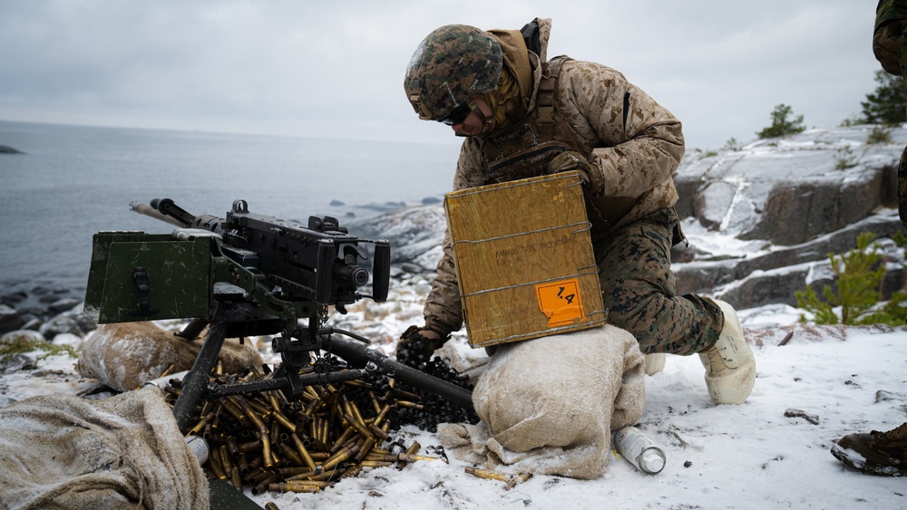 U.S. Marines with Combat Logistics Battalion 6 Conduct Machine Gun Range During Exercise Freezing Winds 22