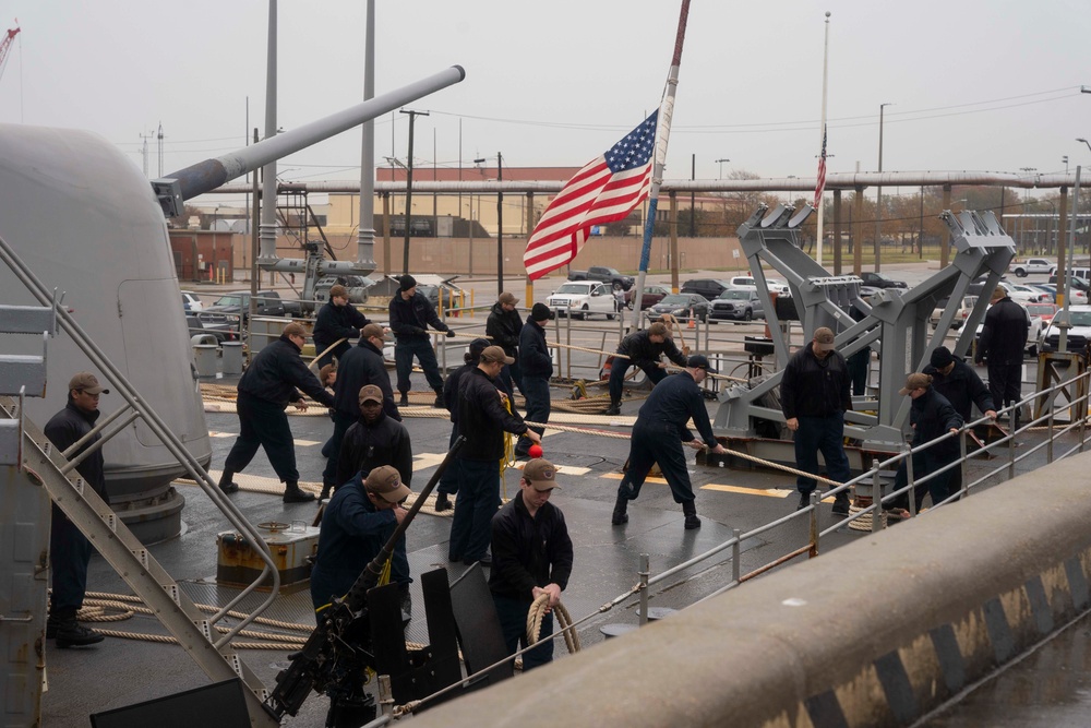 USS Normandy returns to homeport after deployment with GRFCSG